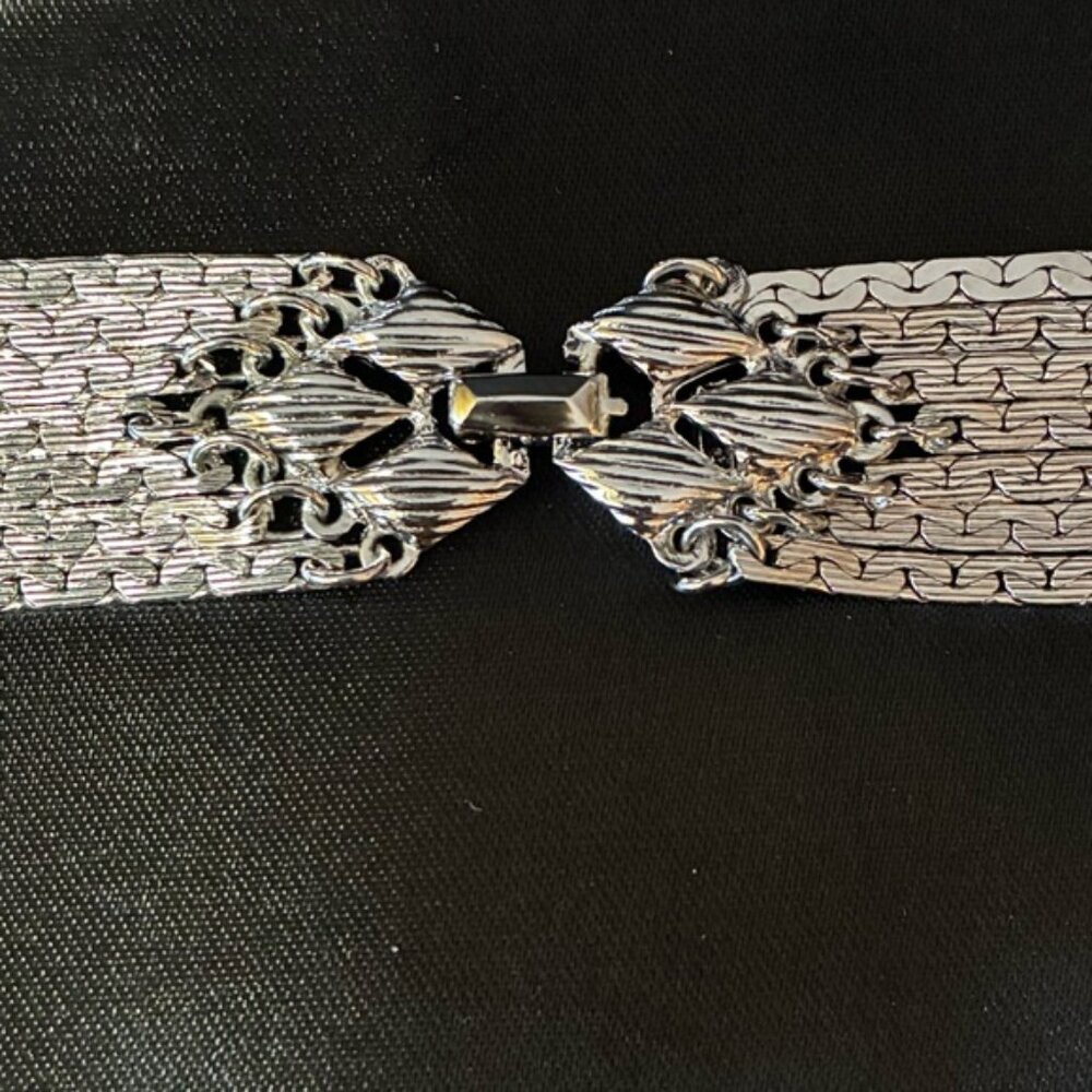 D'Orlan Silver Tone Multi Chain Waterfall Necklace 7 Strand - Picture 8 of 12